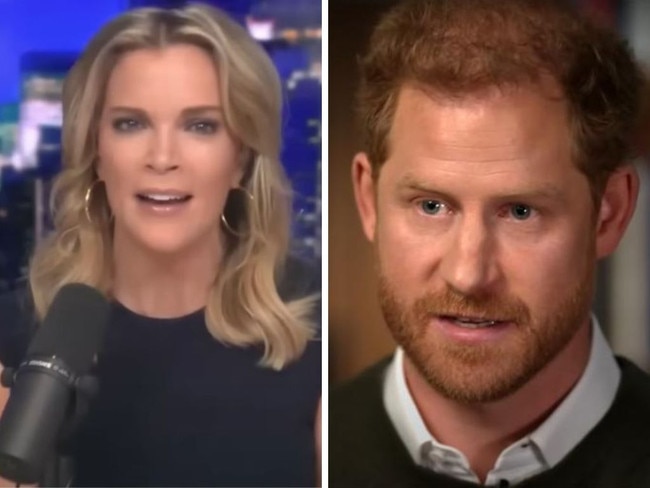 US TV host Megyn Kelly slams ‘brat’ Prince Harry. Picture: Megyn Kelly/YouTube; 60 Minutes