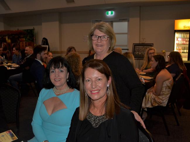 Southern Downs Councillors Cynthia McDonald (L) Sheryl Windle and Jo McNally (R) supporting Warwick's Coppers Ball charity event on Saturday night.