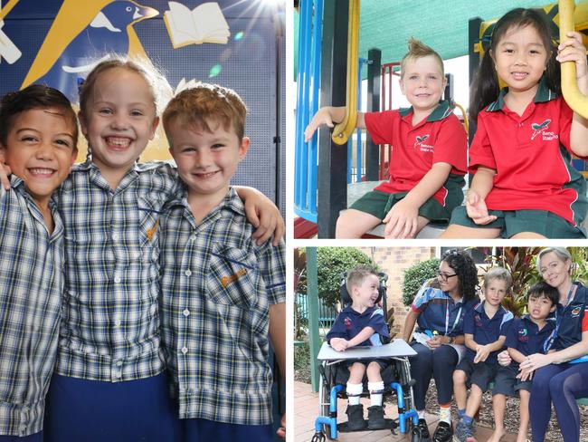 Prep students from Pimpama State School, Benowa State School and Mudgeeraba Special School for My First Year. Picture: Gold Coast Bulletin