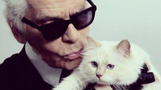 Karl Lagerfeld with Choupette.