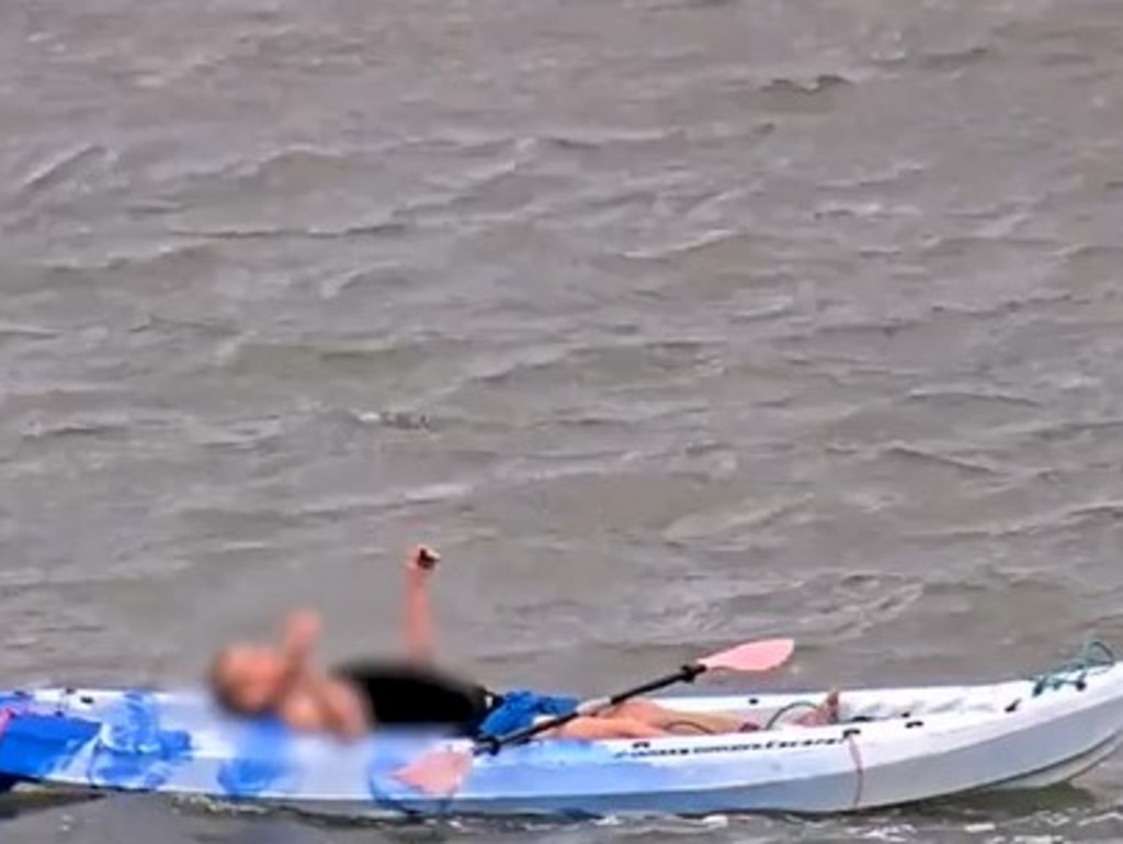 The man enjoys himself on his kayak. Picture: 7 News