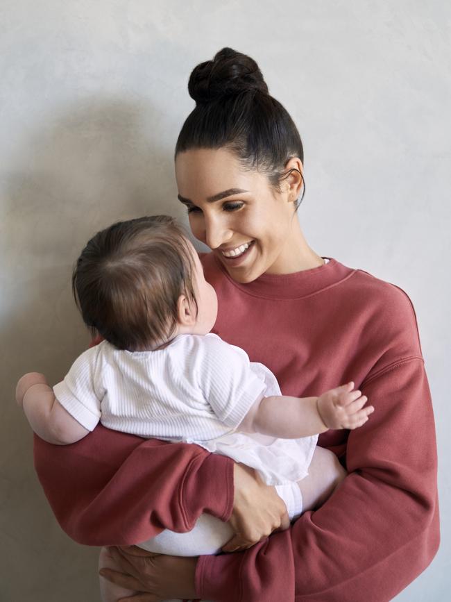 Adelaide personal trainer Kayla Itsines with her daughter Arna. Pictures: Supplied