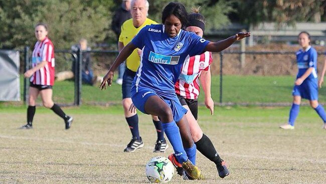 Laa Chol playing for her team Skye United.