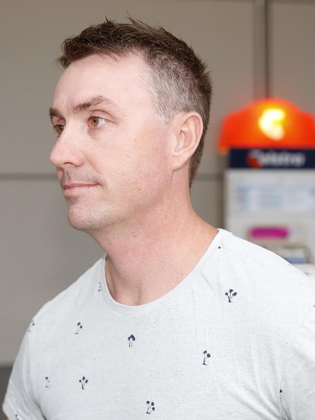 Mr Ashby arriving in Brisbane from Canberra in February. Picture: AAP