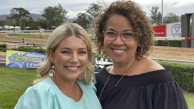 Caitlyn Hinchliffe and Michelle Gadd at the Gympie races on Saturday November 25, 2023.