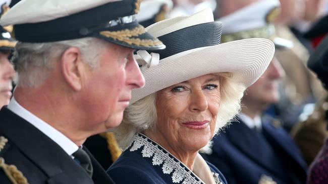 (FILES) In this file photo taken on September 8, 2017 Britain's Prince Charles, Prince of Wales (L) and Camilla, Duchess of Cornwall, (R), styled as the Duke and Duchess of Rothesay while in Scotland, attend the official naming ceremony of the QE Class aircraft carrier HMS Prince of Wales, the second of the Royal Navyâs two future flagships being built by the Aircraft Carrier Alliance, at the Royal Dockyard in Rosyth in Fife, Scotland. - Trained from childhood to be king, Charles III has endured the longest wait for the throne in British history. He has spent virtually his entire life waiting to succeed his mother, Queen Elizabeth II, even as he took on more of her duties and responsibilities as she aged. But the late monarch's eldest son, 73, made the most of his record-breaking time as the longest-serving heir to the throne by forging his own path. (Photo by Jane Barlow / POOL / AFP)