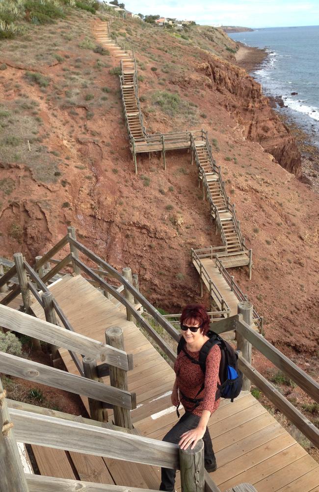 The Hallett Cove to Marino boardwalk is a popular attraction for both locals and tourists. Picture: Campbell Brodie