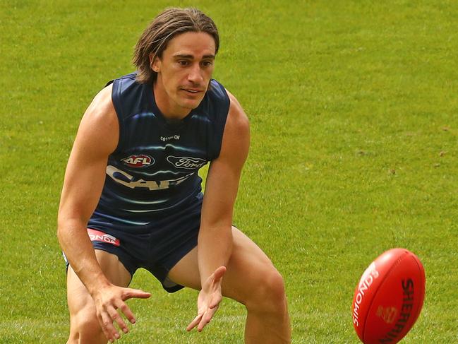 Gryan Miers stood out at Cats training on Tuesday. Picture: Alison Wynd