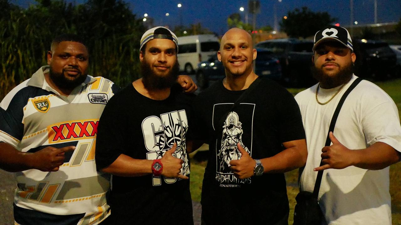 Gaberiel Oth, Marlijah Gela, Edward Savage and Marvontae Gela at the NRL All Stars matches in Townsville on Friday. Picture: Blair Jackson