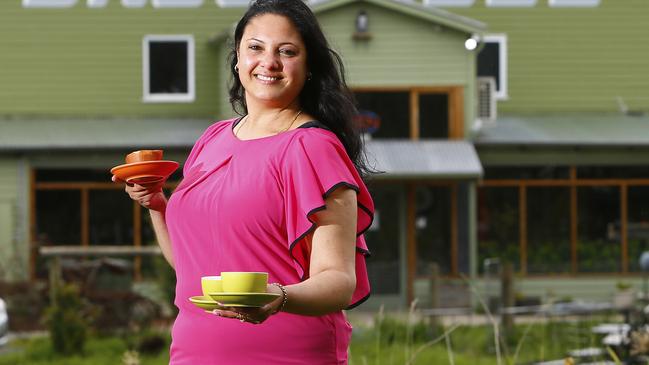 Brookfield at Margate will finally reopen on AFL grand final day after extensive damage in this years May floods.  Julia Ridgers is pictured in front of the cafe.Picture: MATT THOMPSON