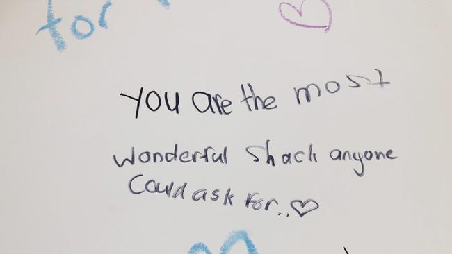 The kids took to the home’s walls to share their favourite memories. Picture: Supplied