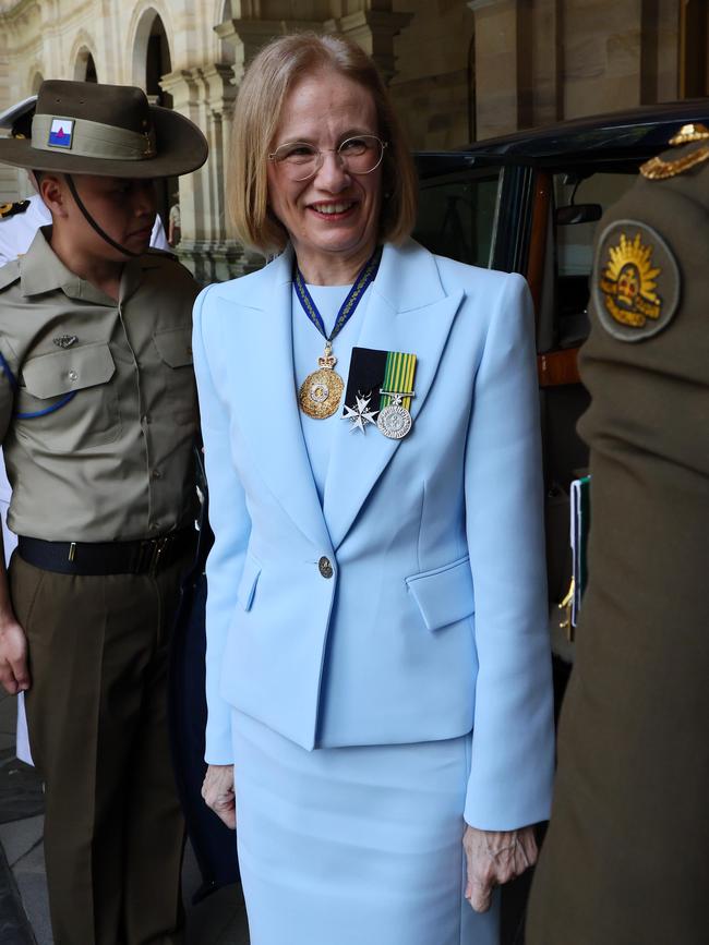 Queensland Governor Jeannette Young arriving for the opening of the new Queensland parliament. Picture: Queensland Premier’s Department