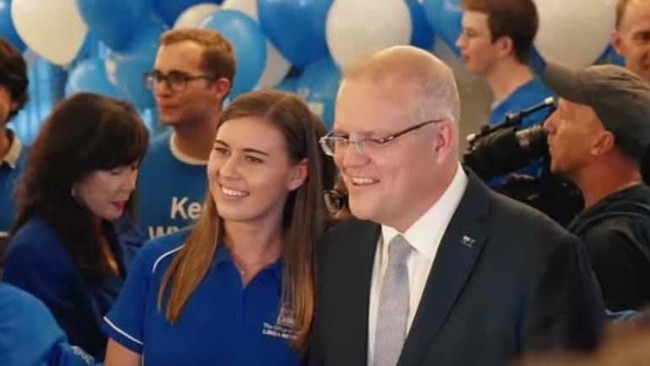 Brittany Higgins with Scott Morrison.