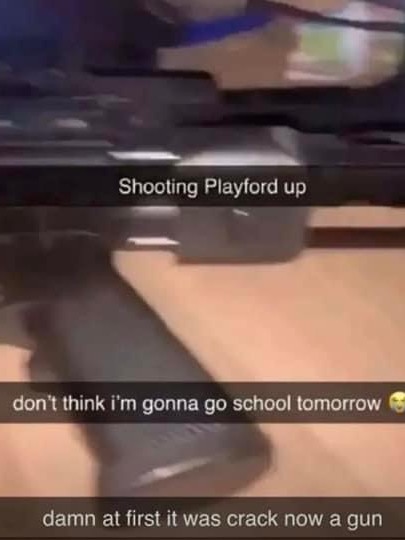 The threat post which was sent out about Playford, understood to be Playford International College, on Sunday. Picture: Facebook