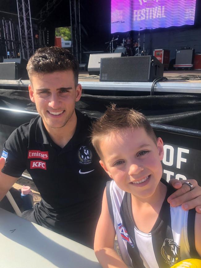 Hunter Armstrong with Nick Daicos. Picture: Supplied