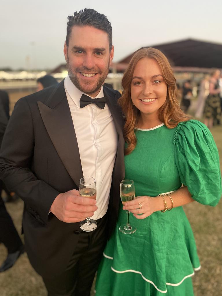 Tom Haylock and Bridget Moloney enjoy the 2022 Darwin Cup Gala Ball. Picture: NT News