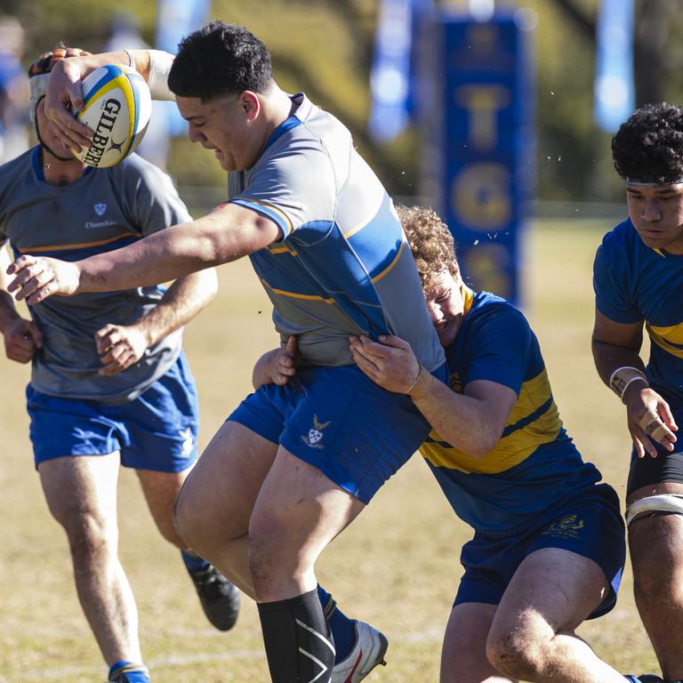 Sio Kite of Churchie 1st XV against Toowoomba Grammar School 1st XV in Round 4 GPS Queensland Rugby at TGS Old Boys Oval, Saturday, August 3, 2024. Picture: Kevin Farmer