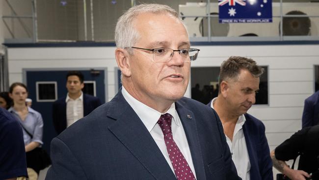 Scott Morrison at a manufacturing centre in South Nowra. Picture: Jason Edwards