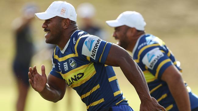 Sivo during Eels training. Picture: Brett Costello