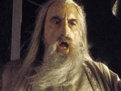 LIBRARY: Actor Brad Dourif as Wormtongue (L) and actor Christopher Lee as Saruman in a scene from the 2002 film "The Lord of the Rings: The Two Towers." (AP)