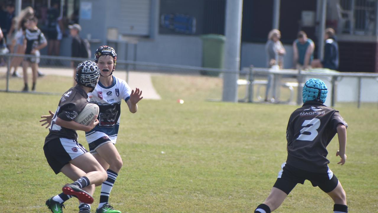 Nate Doran for the Magpies against the Brothers White in the RLMD U11 Mixed division at RLMD Fields, August 7, 2021. Picture: Matthew Forrest