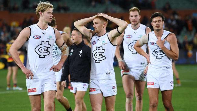 Carlton’s loss to the Crows could prove costly. Picture: Mark Brake/Getty Images