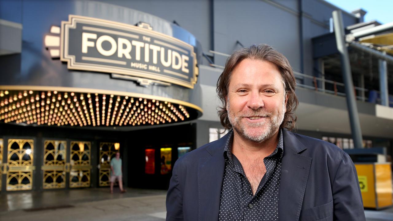 John Collins in front of The Fortitude Music Hall. Picture: Steve Pohlner/AAP