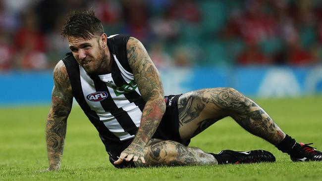 Dane Swan injured his foot against Sydney in Round 1. Picture. Phil Hillyard