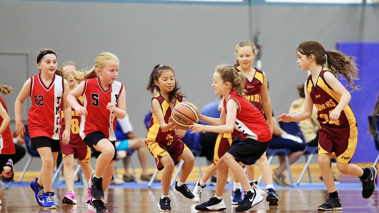 Rovers v YMCA. Under 10s junior basketball at Geelong Arena courts on Saturday morning. Picture: Alan Barber