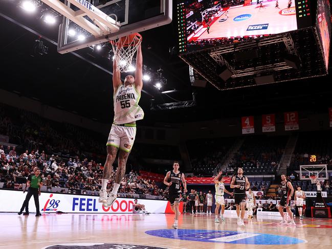 Mitch Creek rams home two of his 20 points on the night. Picture: Getty Images