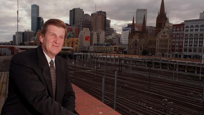 Former premier Jeff Kennett at the Federation Square site in 1997.