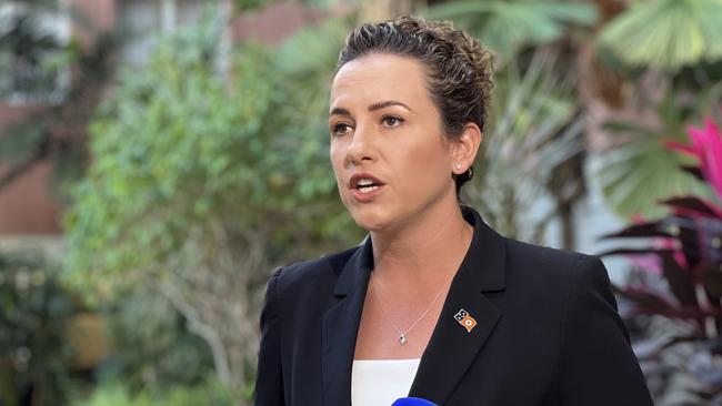 TPS Security managing director Terry Papazoglou and Chief Minister Eva Lawler, as Labor pledges an extra $1.4m for private security services in the NT. Picture: Fia Walsh.