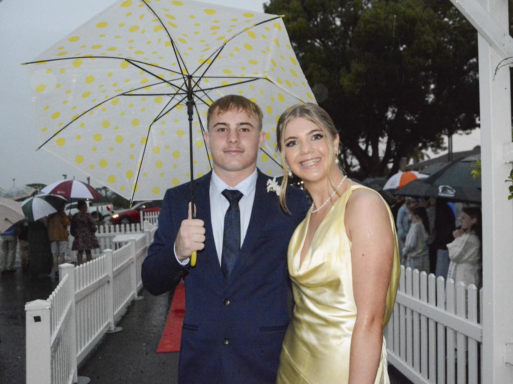 Timmothy Cotterell and Morgan Tyson at Wilsonton State High School formal at Clifford Park Racecourse, Wednesday, November 13, 2024. Picture: Tom Gillespie