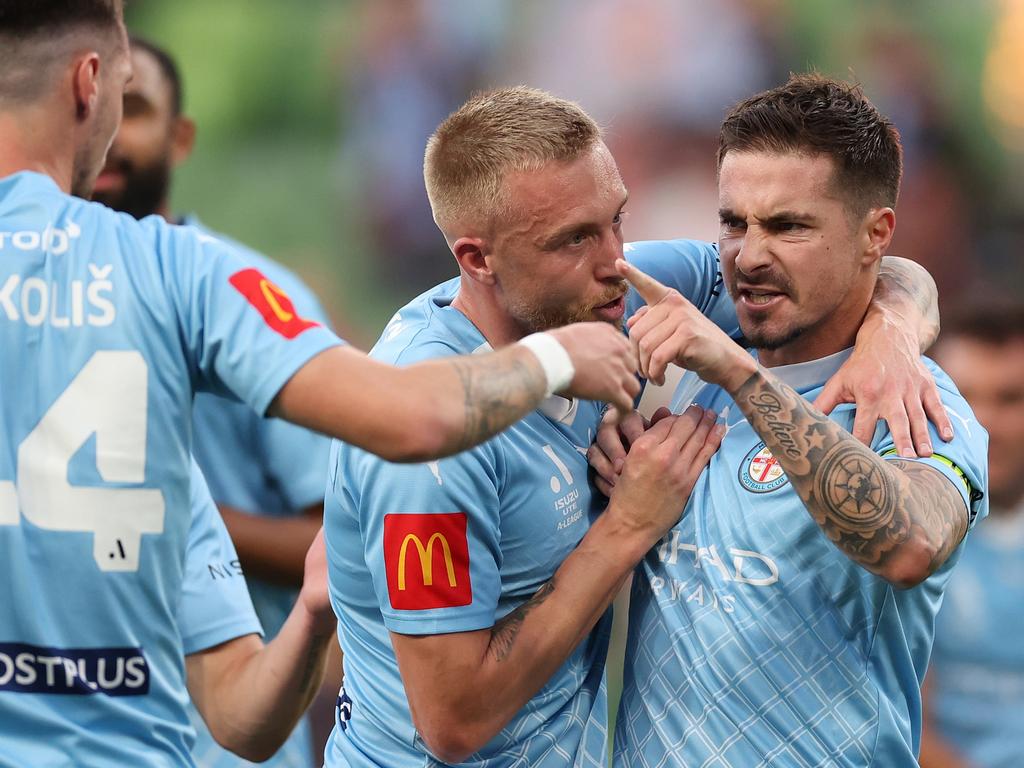 If Melbourne City falls in the Melbourne derby, it will be Jamie Maclaren’s last appearance in the A-League. Picture: Getty Images