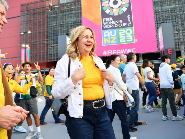 Annastacia Palaszczuk at the FIFA Women's World Cup on Saturday. Picture: Patrick Woods