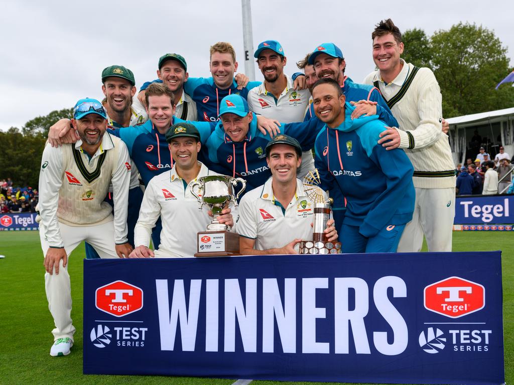 Carey’s match-winning knock clinched the series against New Zealand two-nil. Picture: Kai Schwoerer/Getty Images