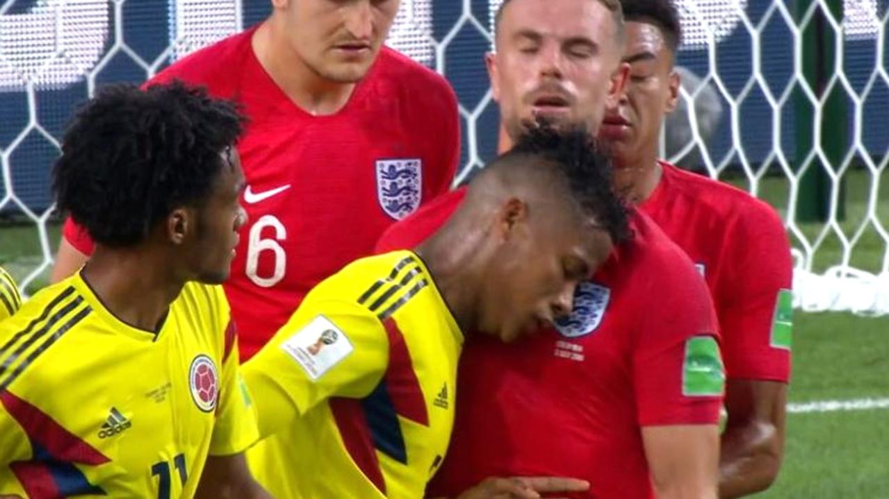 England Vs Colombia World Cup 2018: Barrios Headbutt On Henderson ...