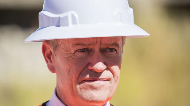 Federal Opposition Leader Bill Shorten speaks to media in Brisbane, Monday, April 16, 2018. Federal Opposition Leader Bill Shorten has thrown his support behind the Queensland government's controversial Cross River Rail project. (AAP Image/Glenn Hunt) NO ARCHIVING