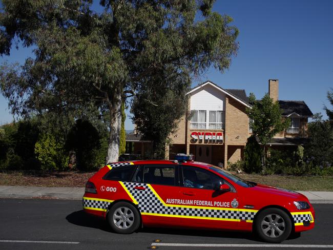 Australian Federal Police cars have been involved in a string of accidents hitting each other. Picture: AAP Image/Lukas Coch