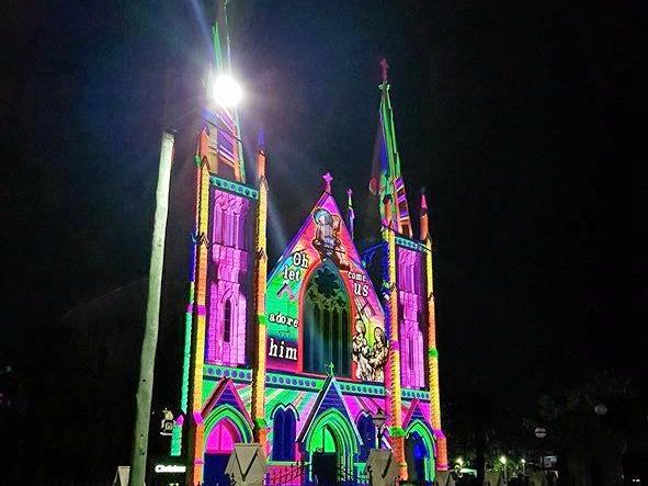 Photos of the Lights of Christmas display at the Rockhampton St Jospeh's Cathedral. Picture: Matthew Standing