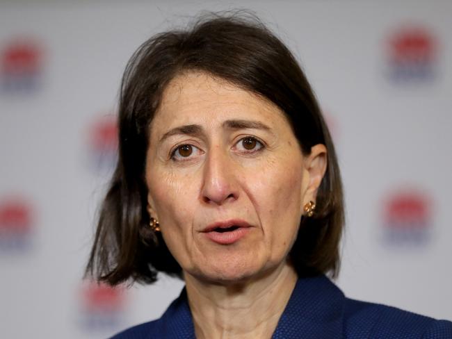 SYDNEY, AUSTRALIA - NewsWire Photos FEBRUARY 24:  Premier Gladys Berejiklian speaks at a press conference about the continued easing of Covid-19 restrictions. Sydney CBD.Picture: NCA NewsWire / Damian Shaw
