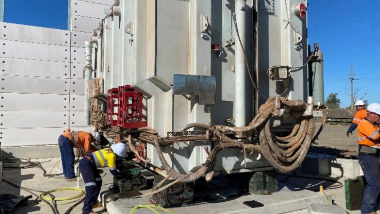 One of the two 150-tonne transformers to be installed at Lilyvale.