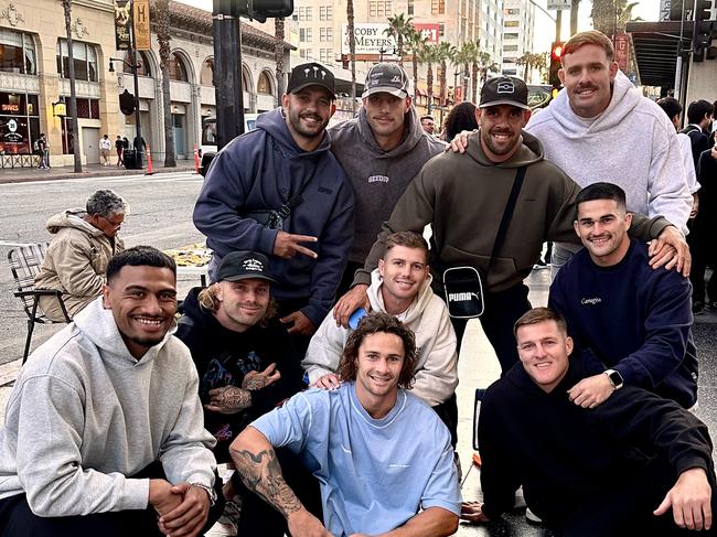 Cronulla Sharks in Los Angeles. Picture: Jessica Ciccia