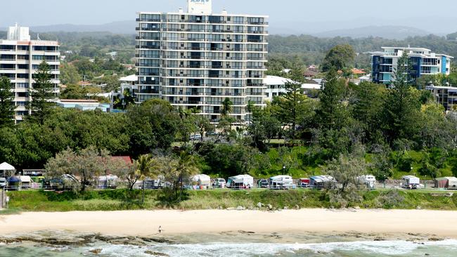 Mooloolaba Beach Holiday Park positioned along the waterfront at Moolooaba. Picture: Megan Slade.