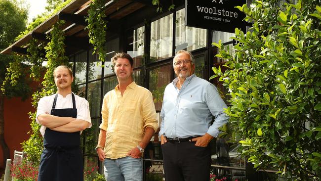 Developer Cam Hamilton, centre, said the experience at the nearly Woolstores complex inspired an increased focus on retail and hospitality in the new development. Picture: Alison Wynd