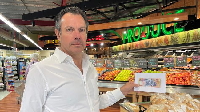 Blake Family Grocers owner Brendan Blake is warning business owners and residents about counterfeit currency in Ballarat.