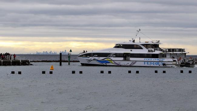 A Port Phillip Ferries ferry linking Portarlington to Docklands. Picture: Aaron Francis