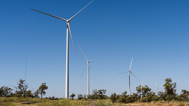 Wind turbines at Windlab's Kennedy Energy Park near Hughenden.