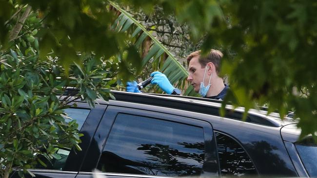 Police at the scene of a home in Guildford West after a shooting on Faulds Road on 16th April. Picture: Gaye Gerard