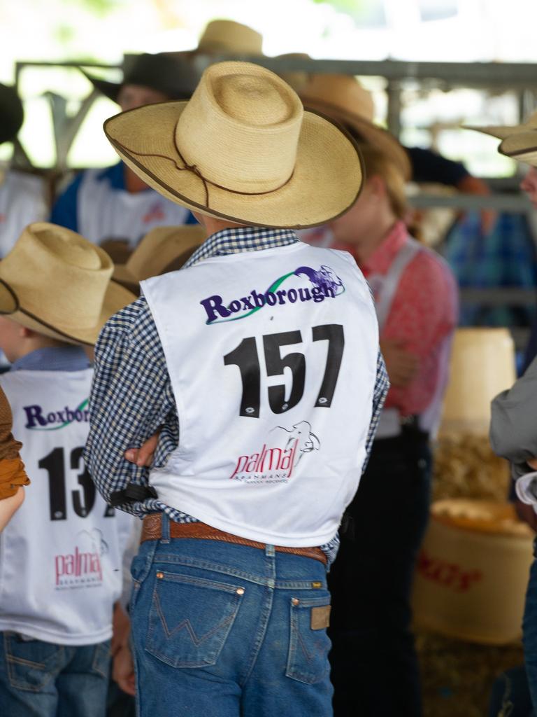 Riley Orphant watches a presenter walk them through a lesson on ideal fat deposits on cattle.